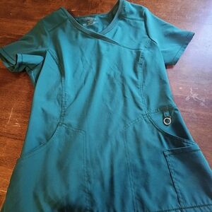 Cherokee F-2625A Infinity Women's Mock Wrap Top Scrub, Ciel, Size S